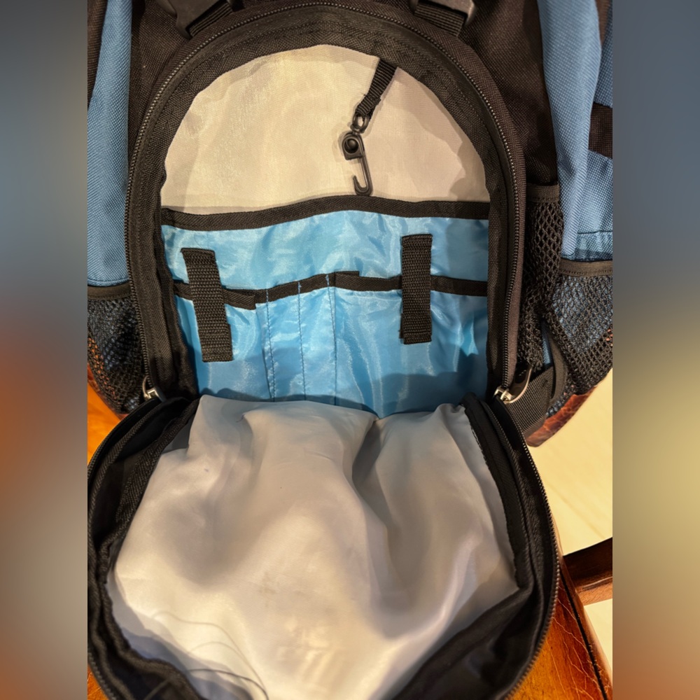 Adidas Blue and Black Backpack with Multiple Compartments - Picture 3 of 4